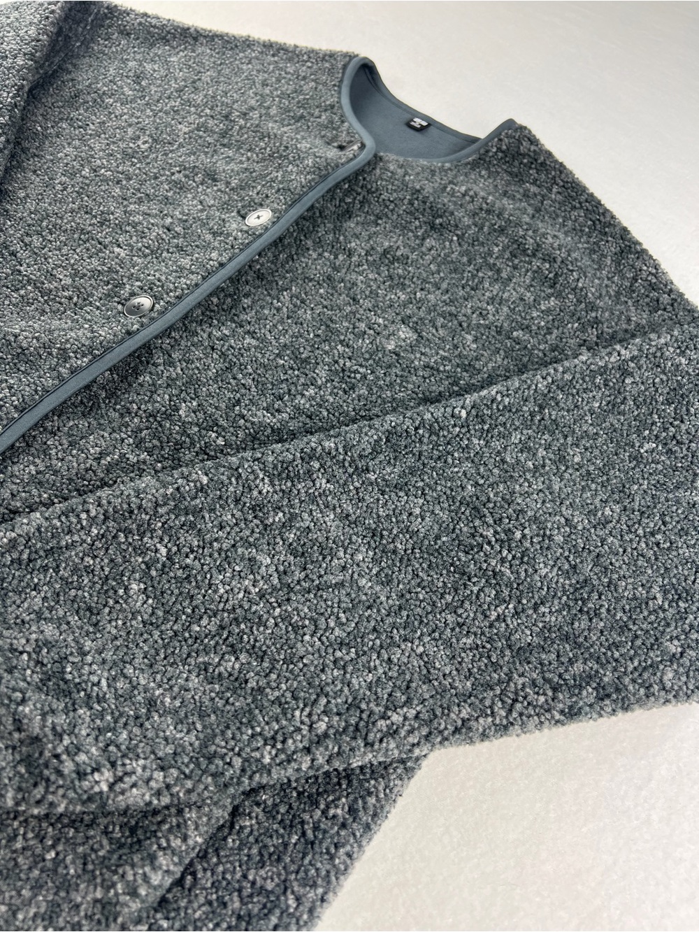 Uniqlo Charcoal Gray Fleece Crew - Picture 2 of 9